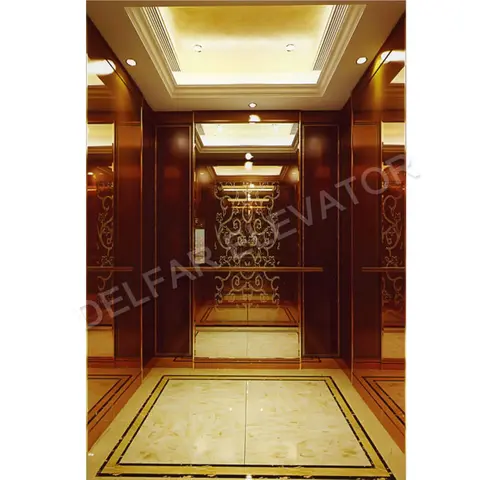 Wood Decoration Luxury Cabin Passenger Elevator