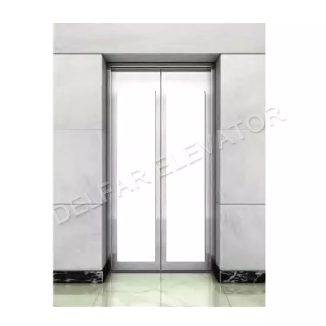 Glass Door with Hairline St.st. Frame Landing Door