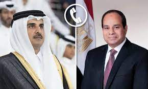 President Sisi discusses efforts to reach ceasefire in Gaza with Qatari Emir