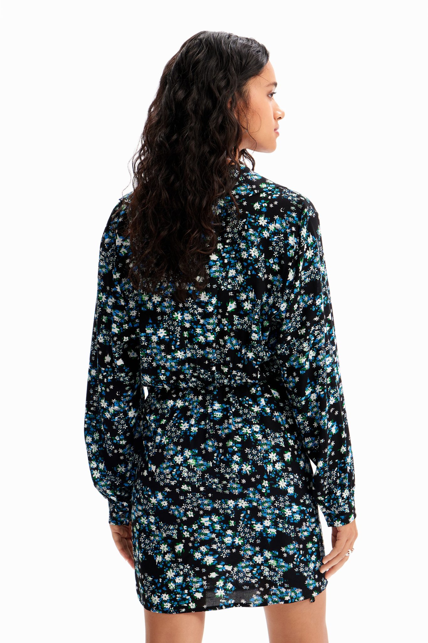 Short floral wrap dress