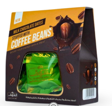 تمر منزوع النوى محشو بالقهوة ومغطى بالشوكولاتة 250 جرام Pitted Dates Stuffed with Coffee and Covered with Chocolate - 250 Grams