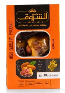 عبوة تمر منزوع النوى محشو لوز 3 ﺗﻤﺮات Pitted Dates Stuffed with Almonds, Package of 3 Dates